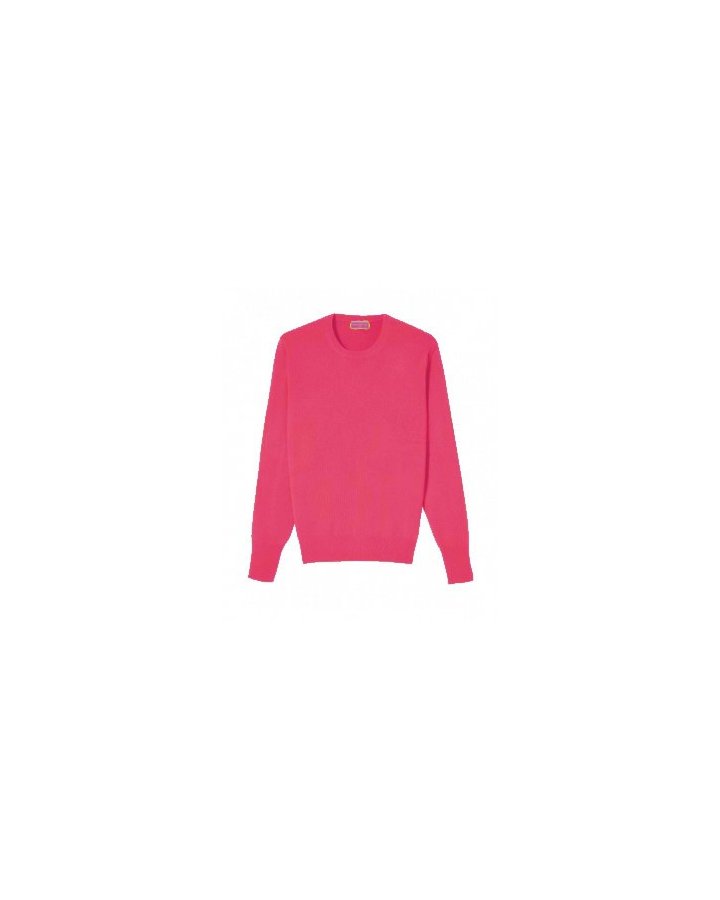 Pull col rond framboise cachemire | Hermine de Pashmina