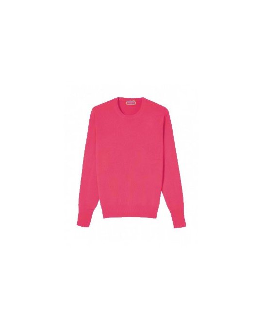 Pull col rond framboise cachemire | Hermine de Pashmina