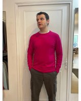 Pull col rond framboise cachemire | Hermine de Pashmina