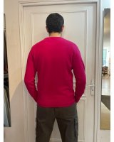 Pull col rond framboise cachemire | Hermine de Pashmina