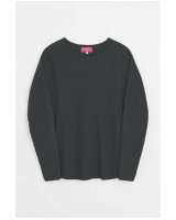 pull col bateau oversize noir en cachemire pour femme