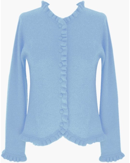 Cardigan Godron en cachemire Bleu tranquille