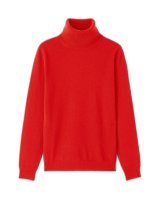 Pull col roulé en cachemire Rouge