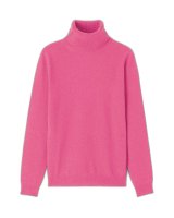 Pull col roulé framboise en cachemire pour femme