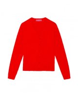 Gilet col en V en cachemire rouge pour femme