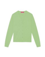 Gilet col en V en cachemire vert paradis pour femme