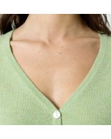 Gilet col en V en cachemire vert paradis pour femme
