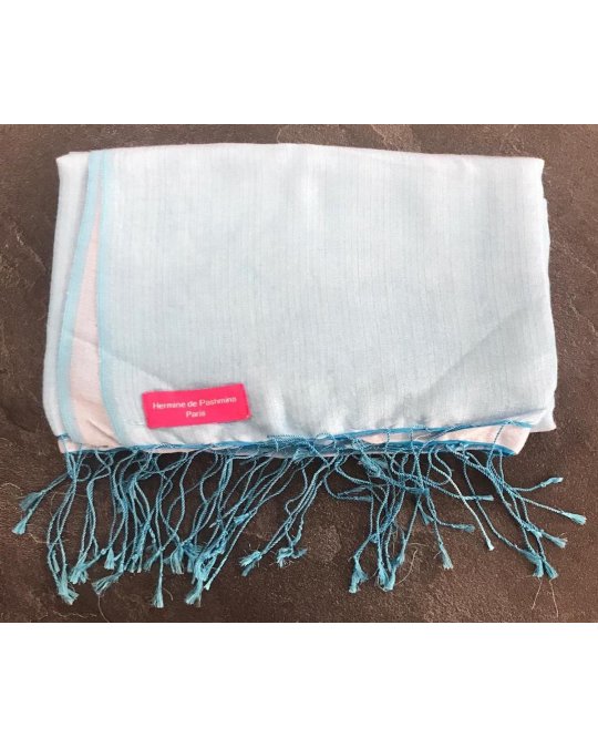 Pashmina en eau de soie Bleu glacier