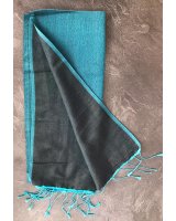 Pashmina en eau de soie Bleu et bleu jeans