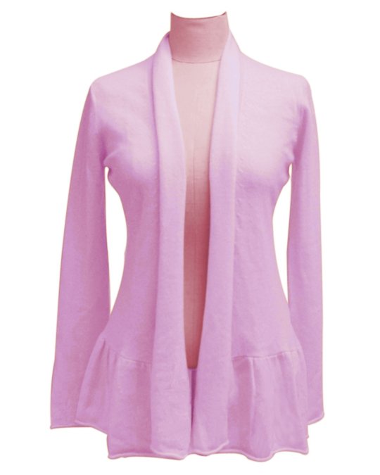 Gilet Froufrou en cachemire Rose pale