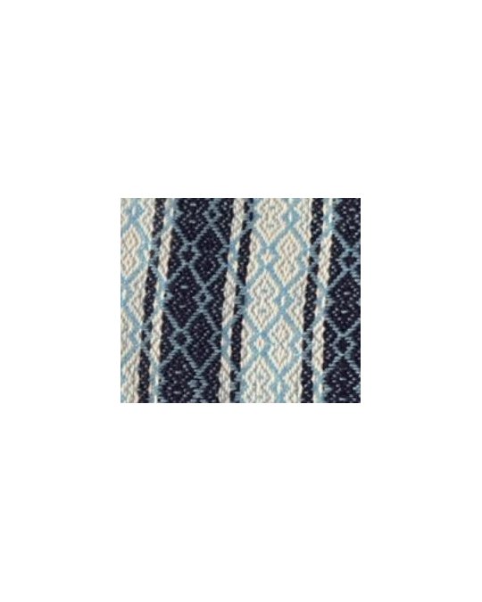 Pashmina en cachemire motifs losanges Bleu rayé