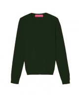 Pull en cachemire col rond manches longues Vert bouteille