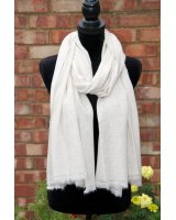 pashmina pur cachemire blanc