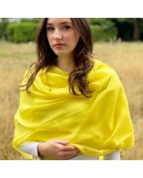 Pashmina en Pur Cachemire Jaune Poussin