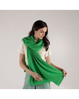 Pashmina en Pur Cachemire Vert Campagne