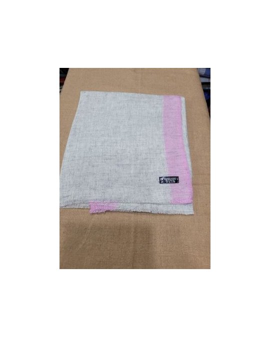 Pashmina Himalayan en Cachemire à bande Rose pâle