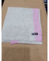 Pashmina Himalayan en Cachemire à bande Rose pâle