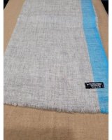 Pashmina Himalayan en Cachemire à bande Bleu turquoise