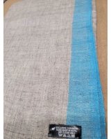 Pashmina Himalayan en Cachemire à bande Bleu turquoise