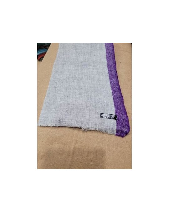 Pashmina Himalayan en Cachemire à bande Mauve