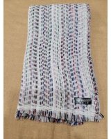 Pashmina Croisés en Cachemire Blanc Tramé