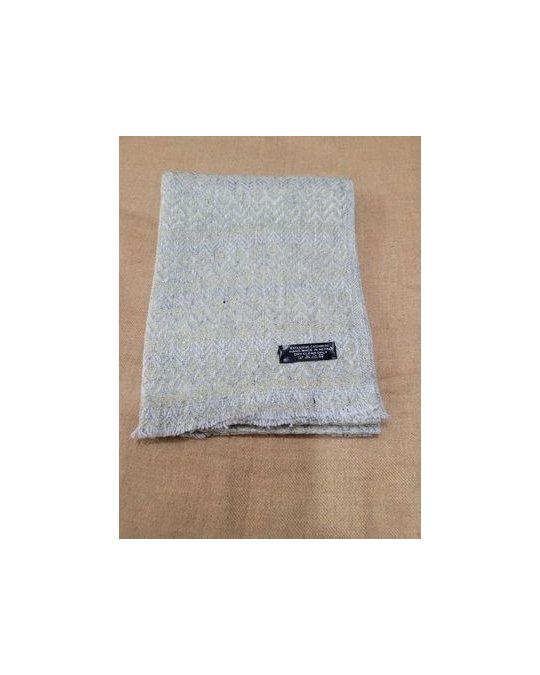 Pashmina en cachemire motifs losanges Gris clair
