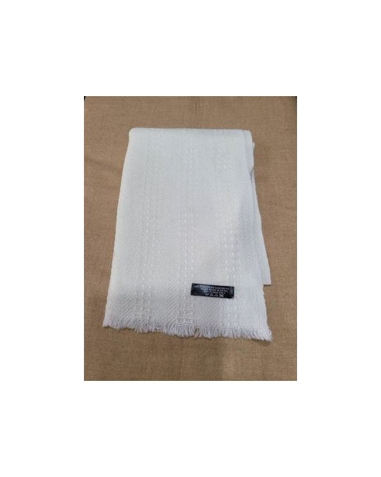 Pashmina en cachemire motifs Entrelacé blanc