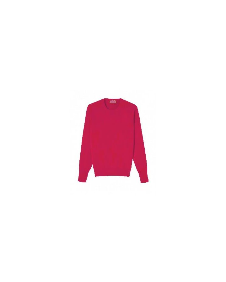 Pull col rond en cachemire Fuchsia pour homme