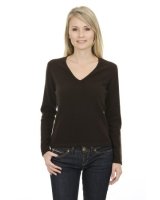 Pull col en V en cachemire Chocolat chiné pour femme