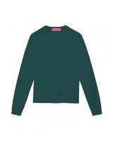 Gilet col en V en cachemire vert bouteille pour Femme