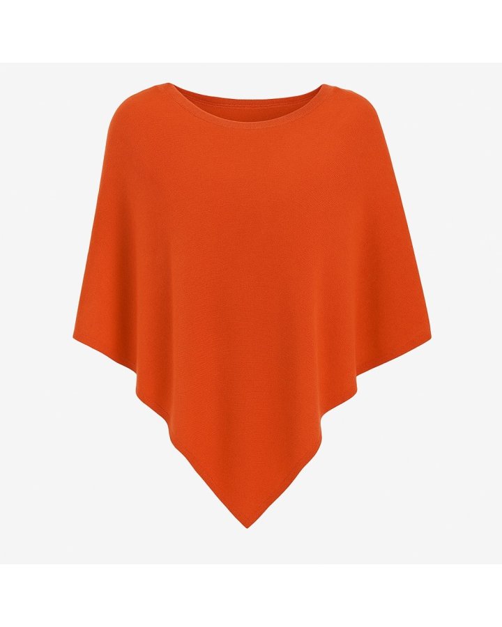 Poncho Orange inferno en cachemire