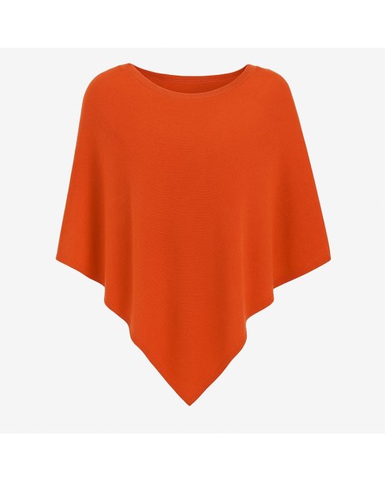 Poncho Orange inferno en cachemire