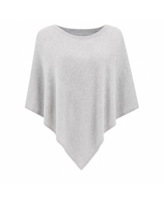 Poncho en cachemire Gris clair