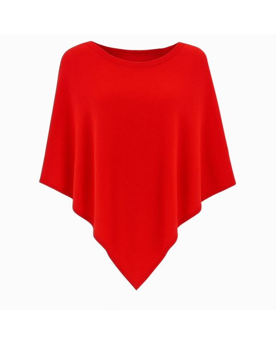Poncho en cachemire Rouge