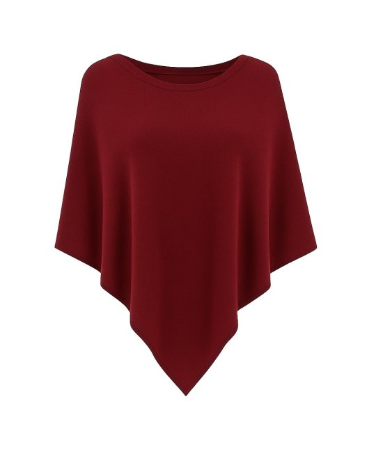 Poncho Bordeaux en cachemire