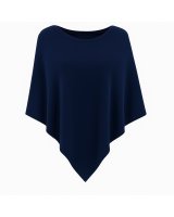 Poncho Bleu marine en cachemire