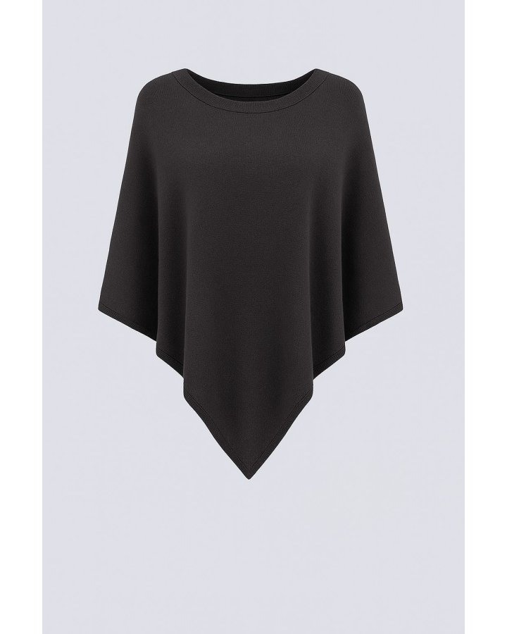 Poncho Anthracite en cachemire