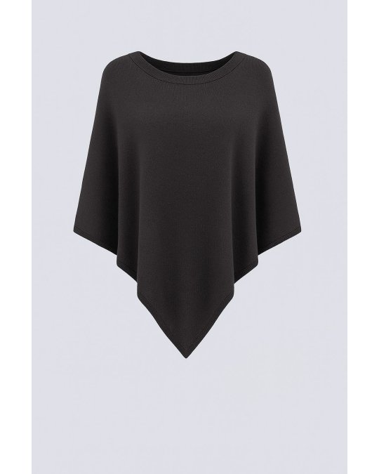 Poncho Anthracite en cachemire