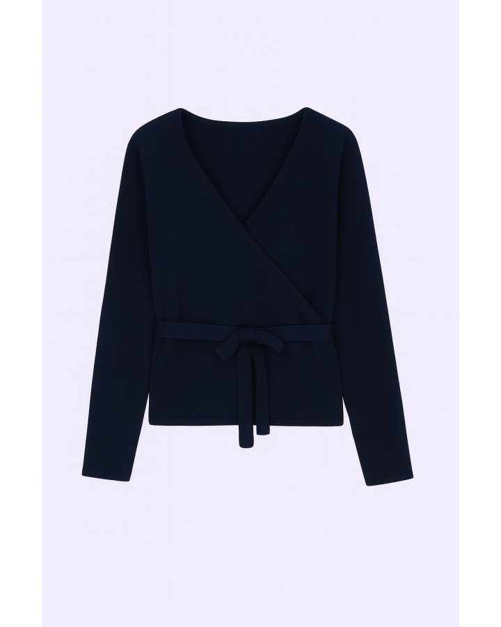 Cache-cœur cachemire bleu marine femme | Hermine de Pashmina