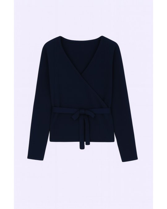 Cache-cœur cachemire bleu marine femme | Hermine de Pashmina