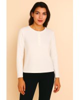 Pull tunisien en cachemire blanc