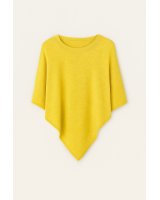 Poncho jaune chiné en cachemire