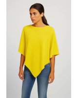 Poncho jaune chiné en cachemire