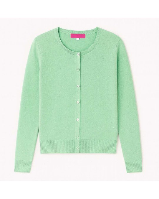 Cardigan en cachemire vert paradis pour femme