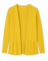Gilet Froufrou en cachemire Jaune chiné pour femme