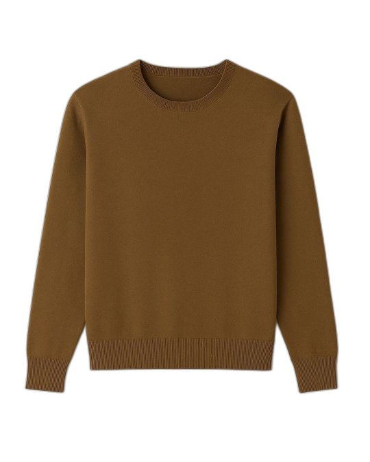 Pull col rond en cachemire Café pour homme
