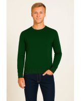 Pull cachemire vert bouteille homme | Hermine de Pashmina