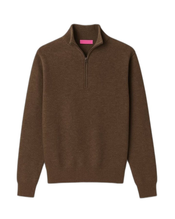 Pull camionneur en cachemire Chocolat chiné pour homme