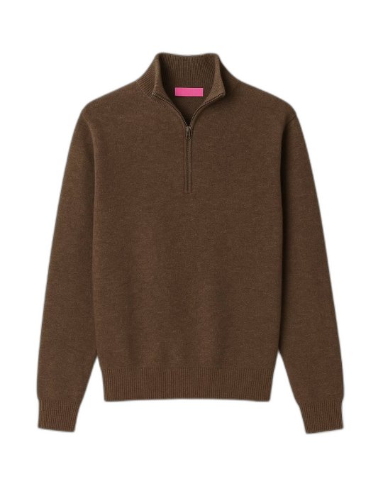 Pull camionneur en cachemire Chocolat chiné pour homme