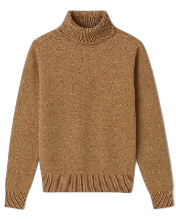 Pull col roulé en cachemire Homme Café